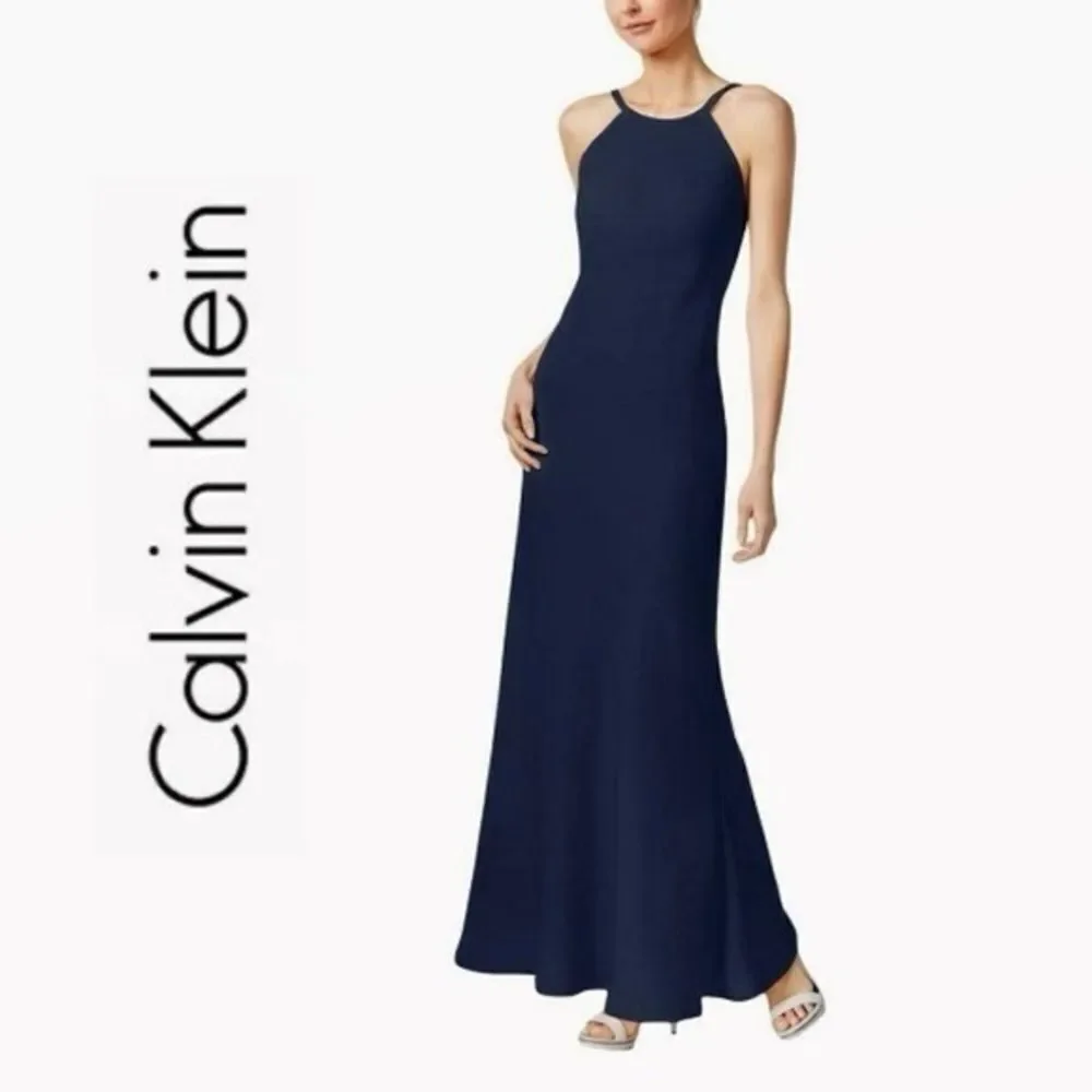 👗✨  Calvin Klein Navy Evening Gown ✨👗